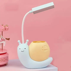 Cute Snail USB Desk Lamp with Pen Holder, LED Night Light