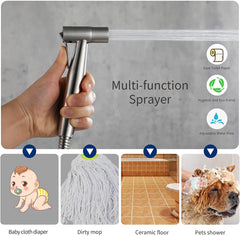 toilet Shattaf Adapter & Bidet Spray, Stainless Steel Handheld