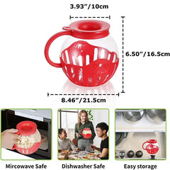 Microwave Glass Popcorn Popper With Silicone Lid