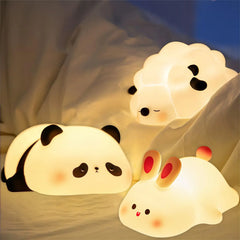 Cute LED Night Light, Silicone Sheep/Panda/Rabbit