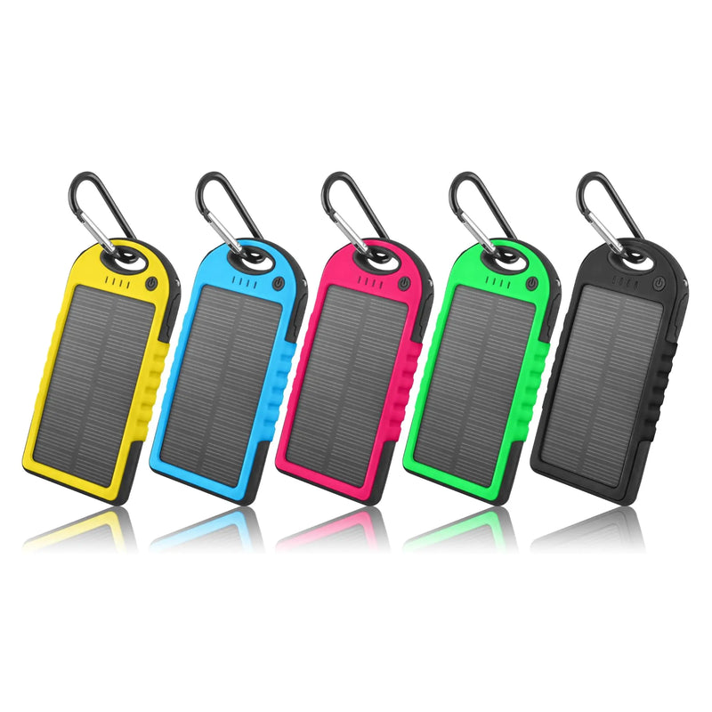 5000mAh Solar Power Bank Phone Charger (2-Pack)