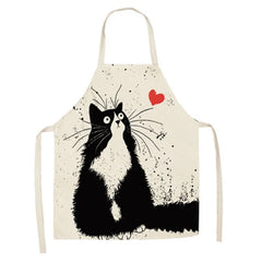 Cute Cat Print Cooking Kitchen Apron