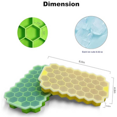 37-Grid Honeycomb Silicone Ice Cube Tray with Lid