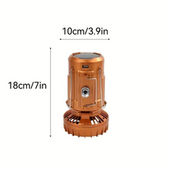 Hand Crank Solar Camping Lantern with Fan, LED Torch, USB Charger