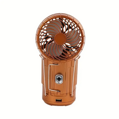 Hand Crank Solar Camping Lantern with Fan, LED Torch, USB Charger