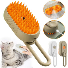 3-in-1 Cat Steam Brush, Electric Spray Grooming Tool