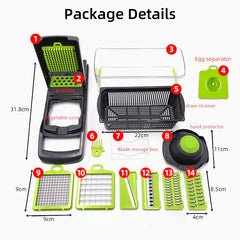 15-In-1 Vegetable & Fruit Chopper - Dicer, Slicer for Kitchen