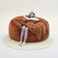 Giant 5FT Bean Bag Chair with Filler, U-Shape Pillow, Blanket Pillow, and 6FT Carpet