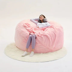 Giant 5FT Bean Bag Chair with Filler, U-Shape Pillow, Blanket Pillow, and 6FT Carpet