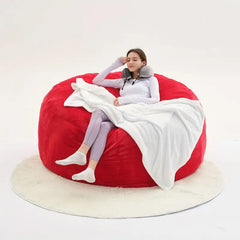 Giant 5FT Bean Bag Chair with Filler, U-Shape Pillow, Blanket Pillow, and 6FT Carpet