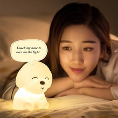 Touch Sensor LED Silicone Puppy Lamp Night