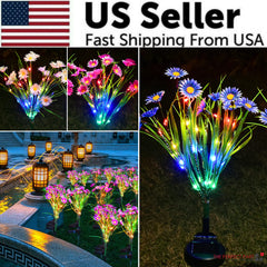 Solar LED Flower Stake Lights, Outdoor Yard Decor