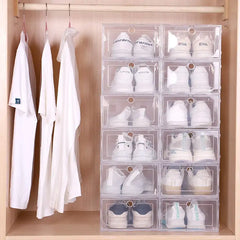 Transparent sneaker storage organizer box