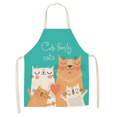 Cute Cat Print Cooking Kitchen Apron