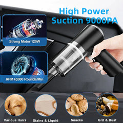 120W Cordless Handheld Vacuum - Portable for Car & Home